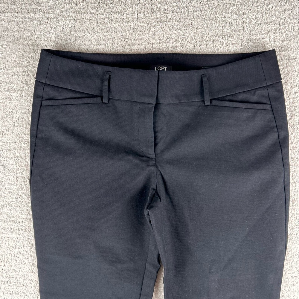 Ann Taylor Loft Women's Pants 10 Black Marisa Ankle Skinny Zip Career Chinos - Picture 3 of 13